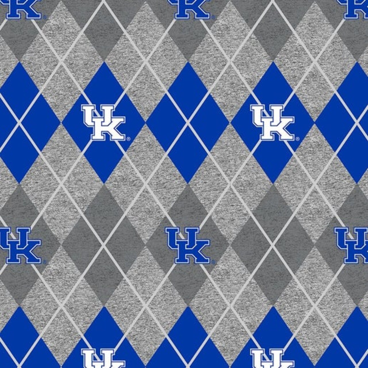 Licensed NCAA University of Kentucky Argyle Fleece KY-1148 Fabric by the Yard